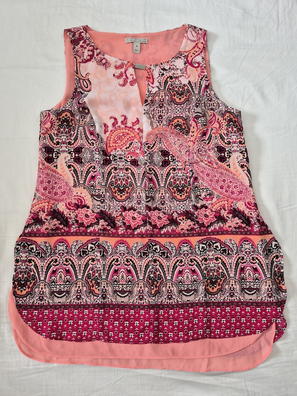 Dana Buchman Pink Paisley Sleeveless Blouse